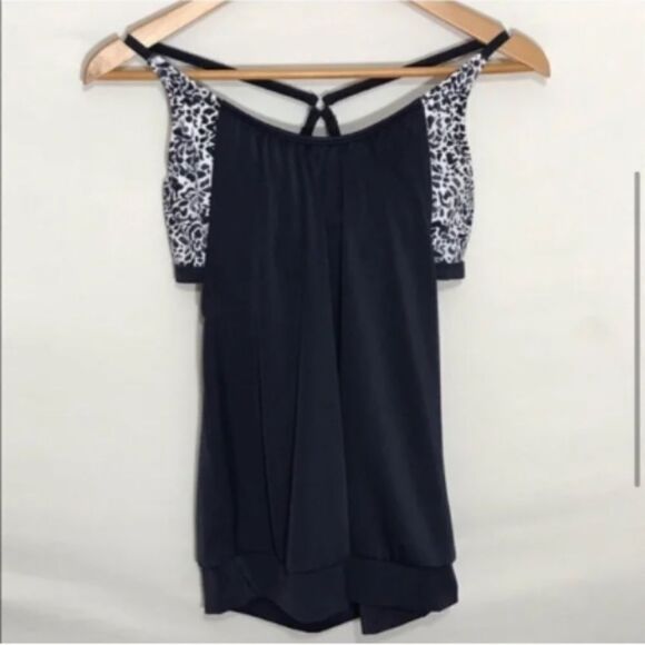 Women’s Athleta 36B Black & White Active Tank Top - Picture 2 of 7